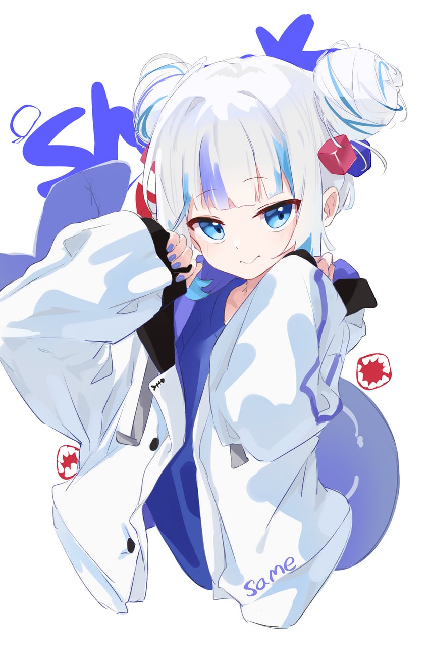 gawr gura (hololive and 1 more) drawn by wep16night