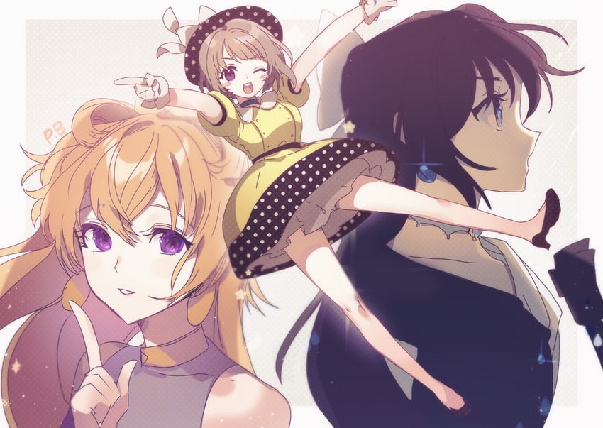 osaka shizuku, nakasu kasumi, and konoe kanata (love live! and 1 more) drawn by panprika