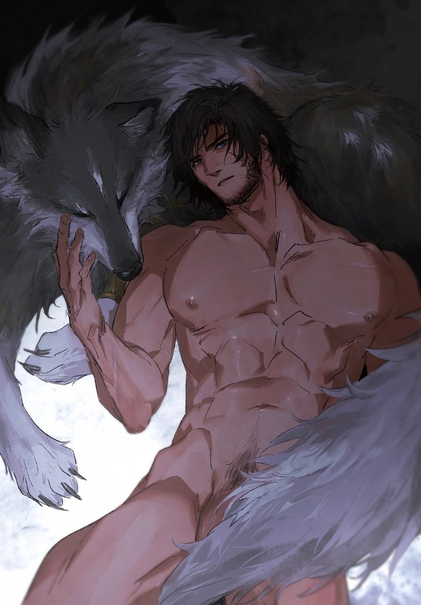 clive rosfield and torgal (final fantasy and 2 more) drawn by shiyikuaiqingtai_(weibo7279846390)