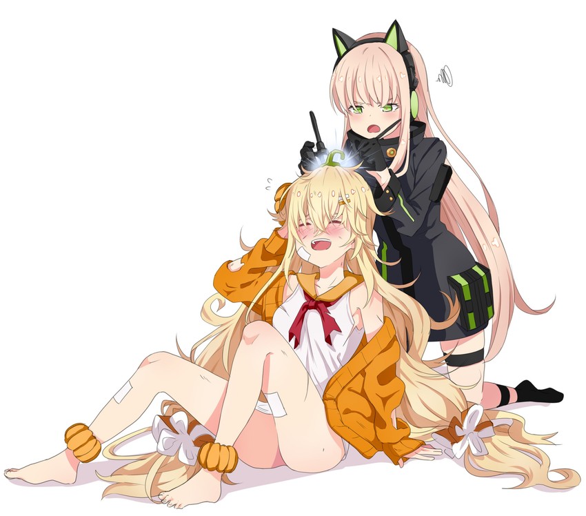 s.a.t.8 and tmp (girls' frontline) drawn by hayarob