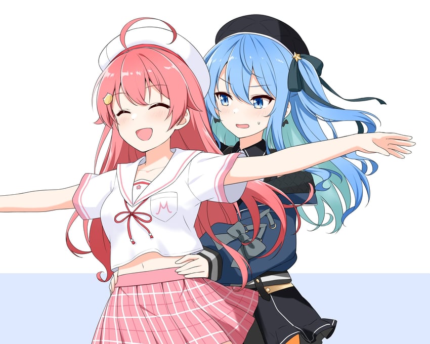 hoshimachi suisei and sakura miko (hololive and 1 more) drawn by felutiahime