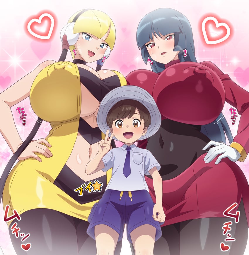 florian, elesa, and sabrina (pokemon and 4 more) drawn by hitokiwa_kenchin