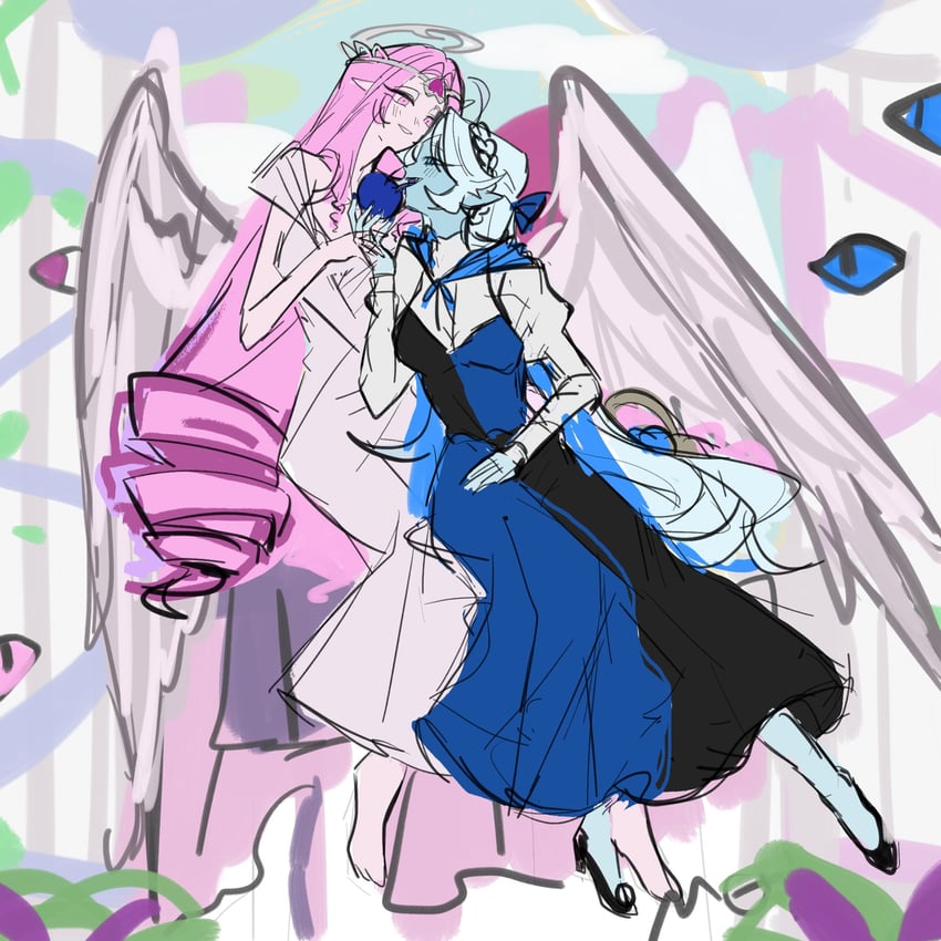 shadow milk cookie and eternal sugar cookie (cookie run and 1 more) drawn by komtooi21