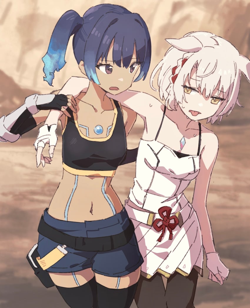 mio and sena (xenoblade chronicles and 1 more) drawn by tugo