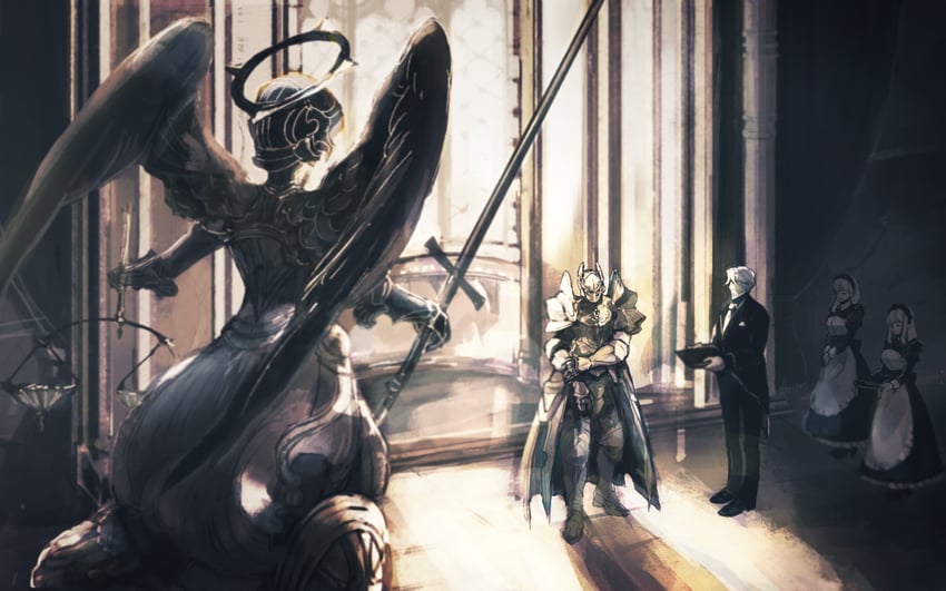 sebas tian and touch me (overlord) drawn by horocca