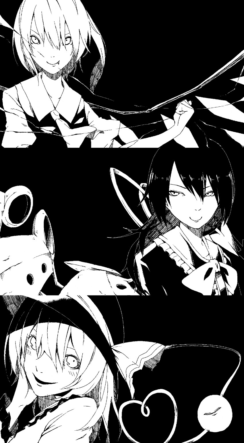 flandre scarlet, komeiji koishi, and houjuu nue (touhou) drawn by haruba_negi