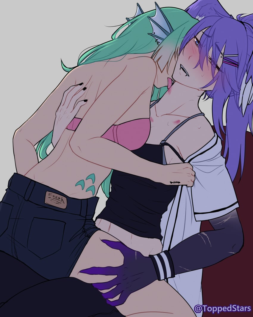 selen tatsuki and finana ryugu (nijisanji and 1 more) drawn by rei_(_silvertone)