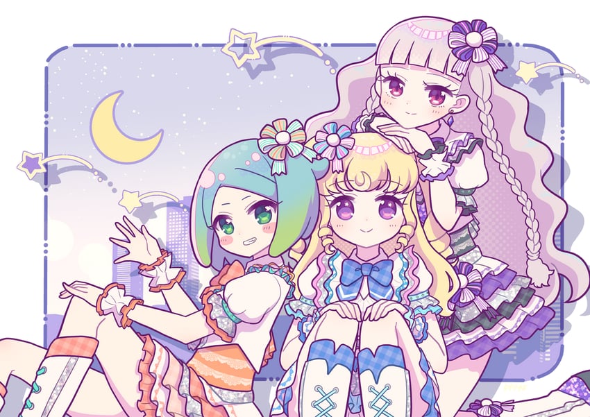 yumekawa yui, nijiiro nino, koda michiru, and miichiru (pretty series and 2 more) drawn by koyoshi_yoko