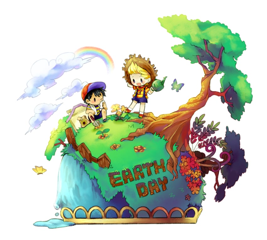 ness and lucas (mother and 2 more) drawn by sanaknim