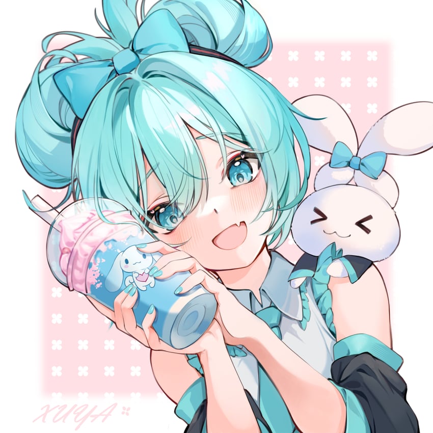 hatsune miku, cinnamoroll, and cinnamiku (vocaloid and 2 more) drawn by xuya2333