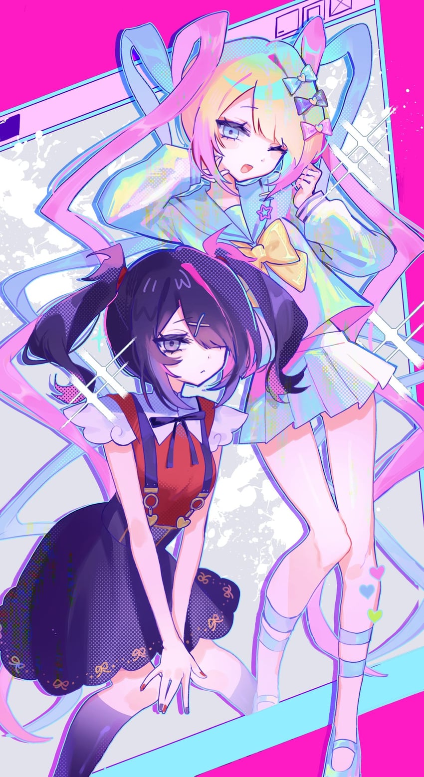 chouzetsusaikawa tenshi-chan and ame-chan (needy girl overdose) drawn by braised_cutlass