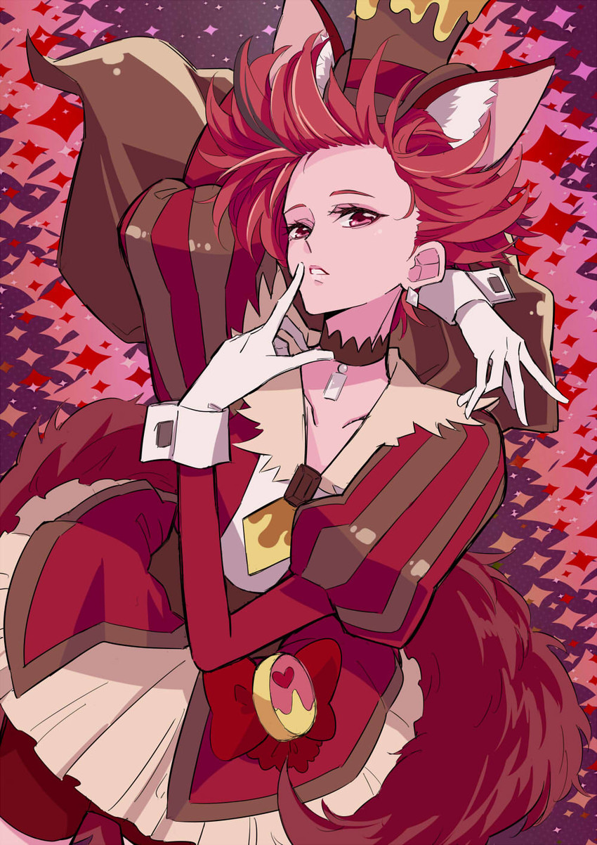 kenjou akira and cure chocolat (precure and 1 more) drawn by ponekusan