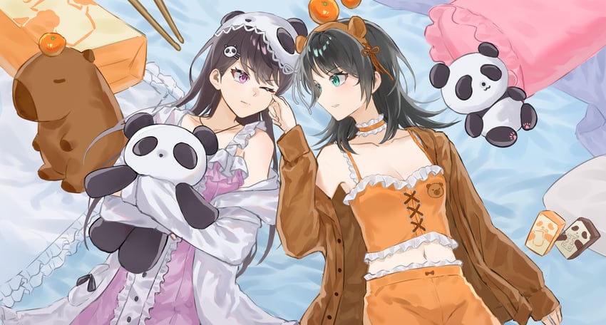 shiina taki and yahata umiri (bang dream! and 1 more) drawn by trileo405