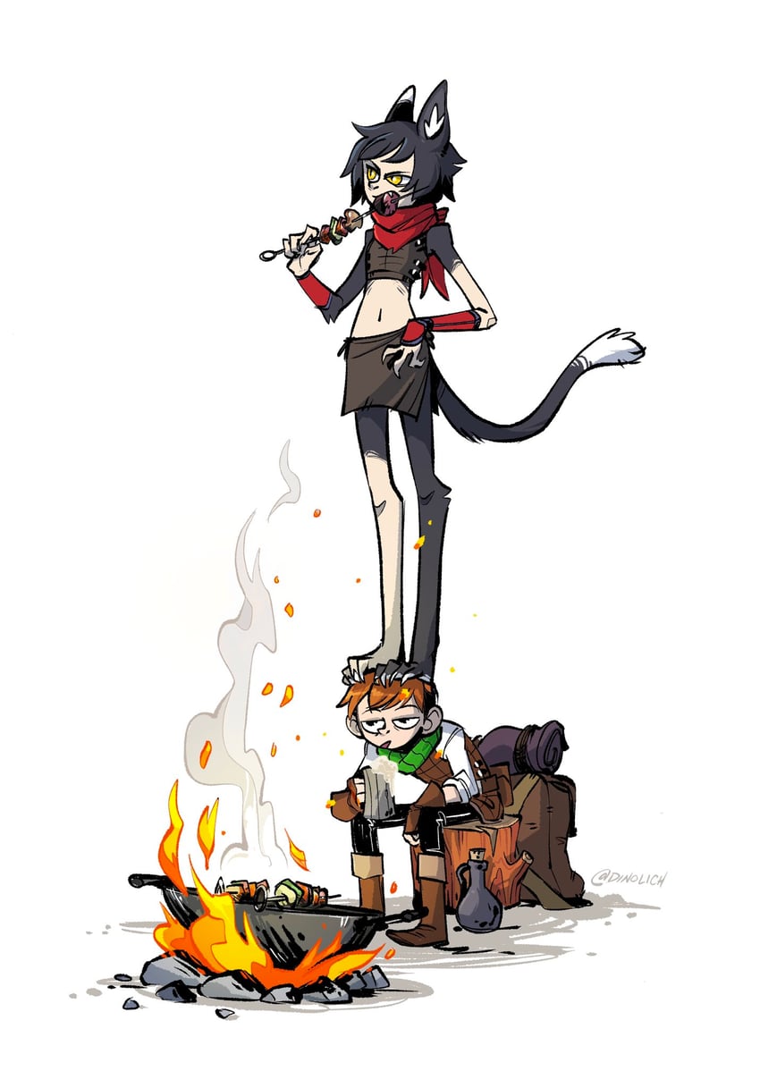 chilchuck tims and izutsumi (dungeon meshi) drawn by moss_lawton_(dinolich)