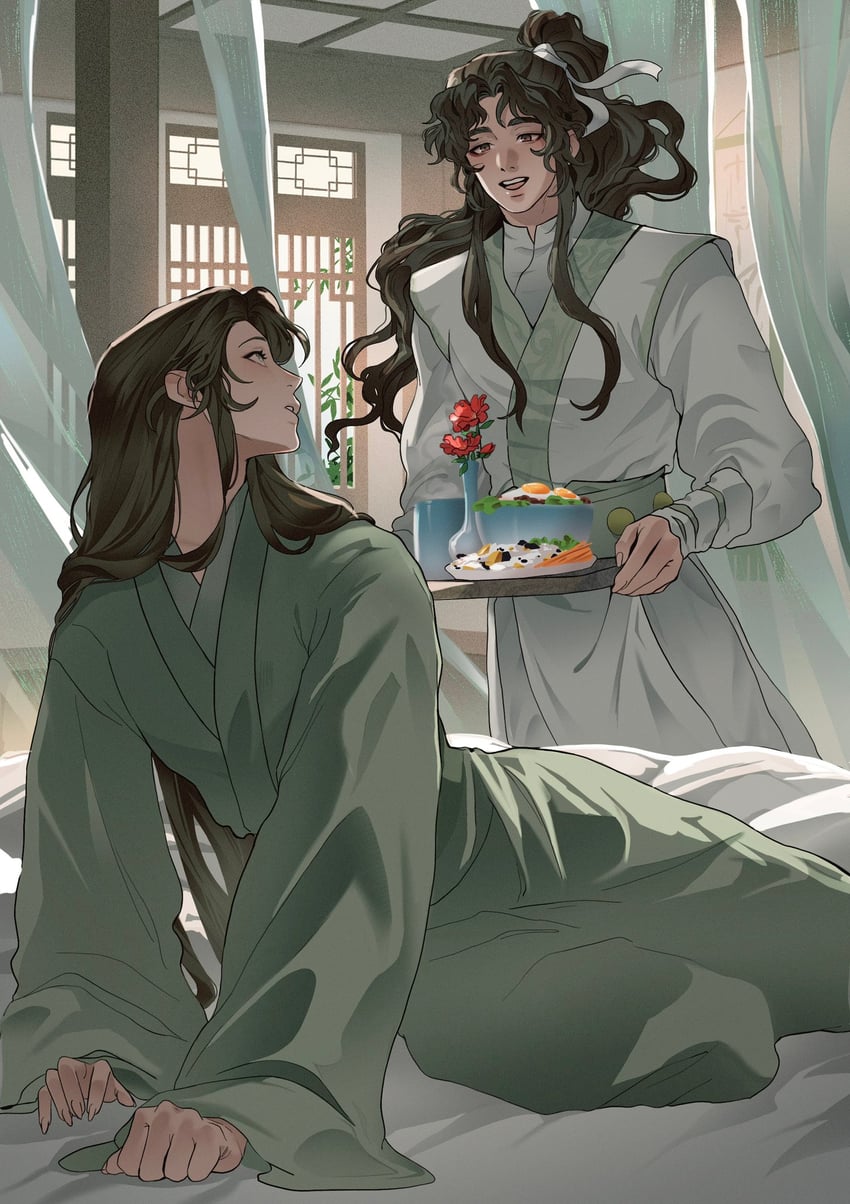 shen qingqiu and luo binghe (renzha fanpai zijiu xitong) drawn by djuney9