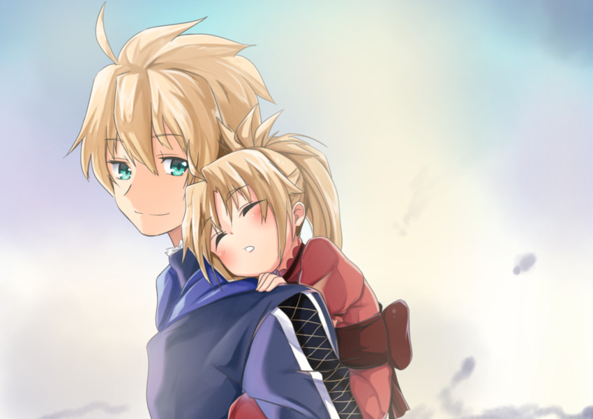 mordred and arthur pendragon (fate and 2 more) drawn by kaosu_kun