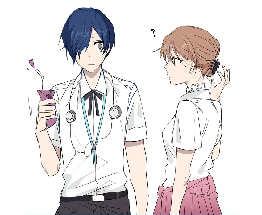 yuuki makoto and takeba yukari (persona and 1 more) drawn by muraoka_hajime