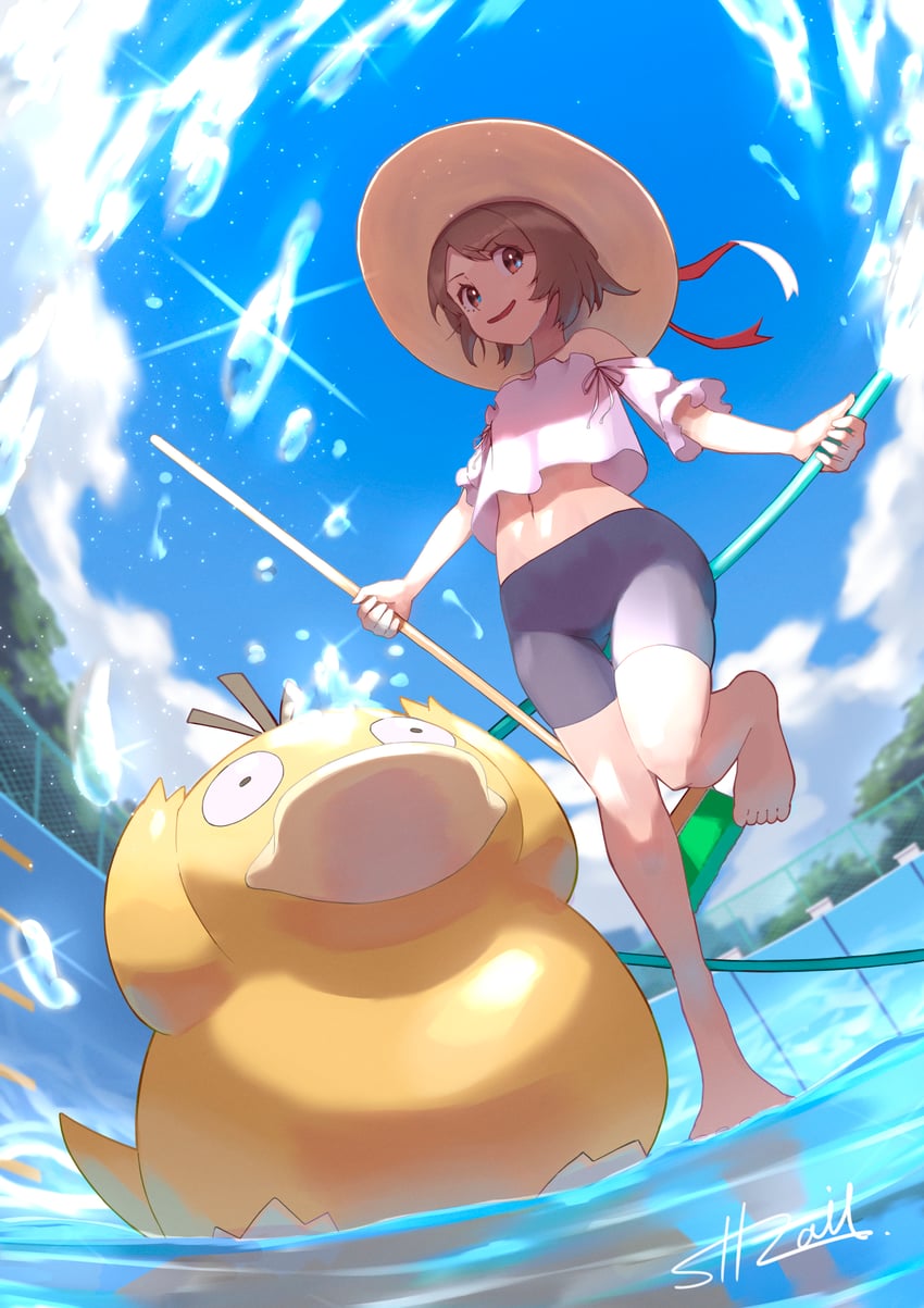 gloria and psyduck (pokemon and 1 more) drawn by strail_cycleman