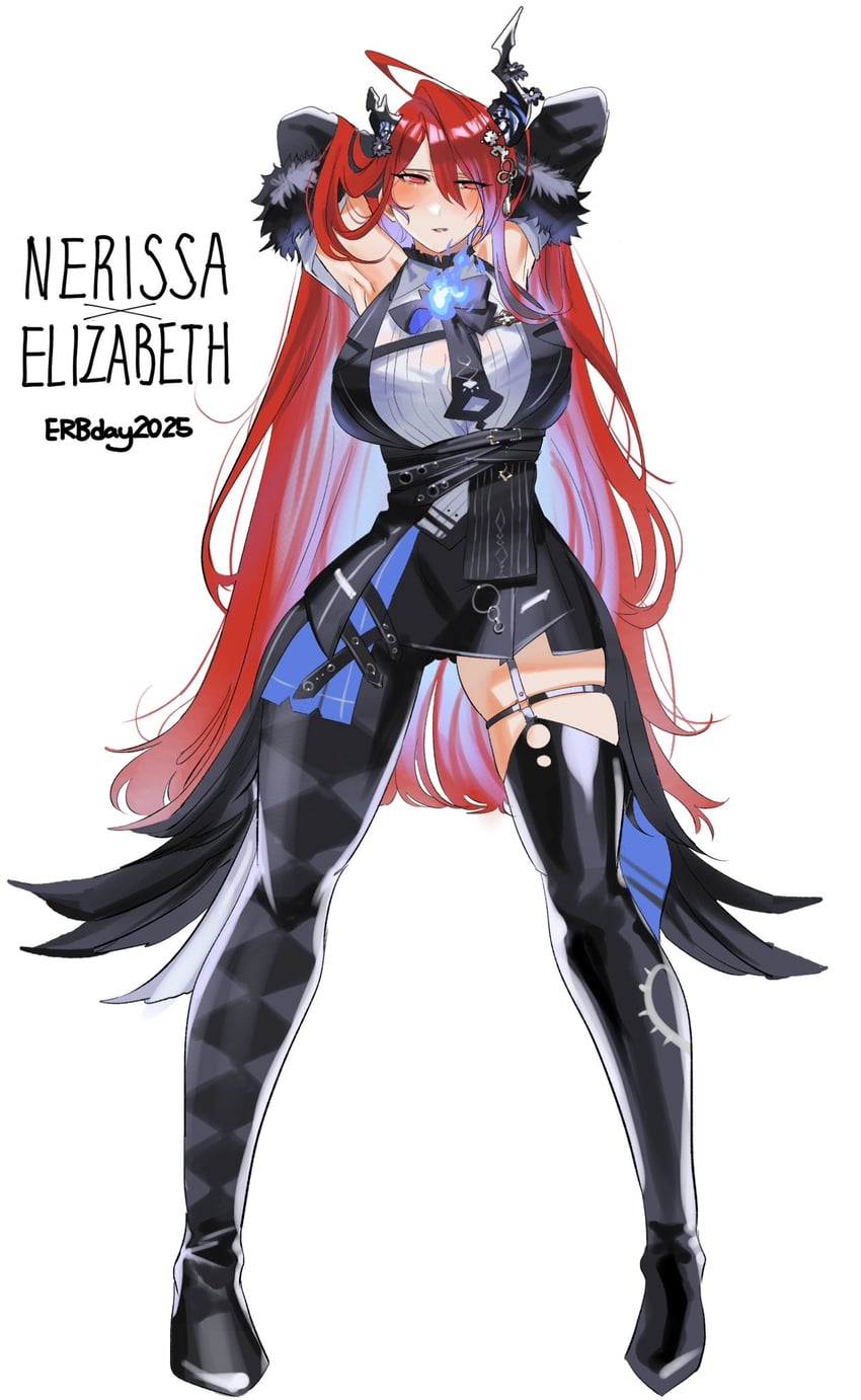 nerissa ravencroft and elizabeth rose bloodflame (hololive and 1 more) drawn by set7