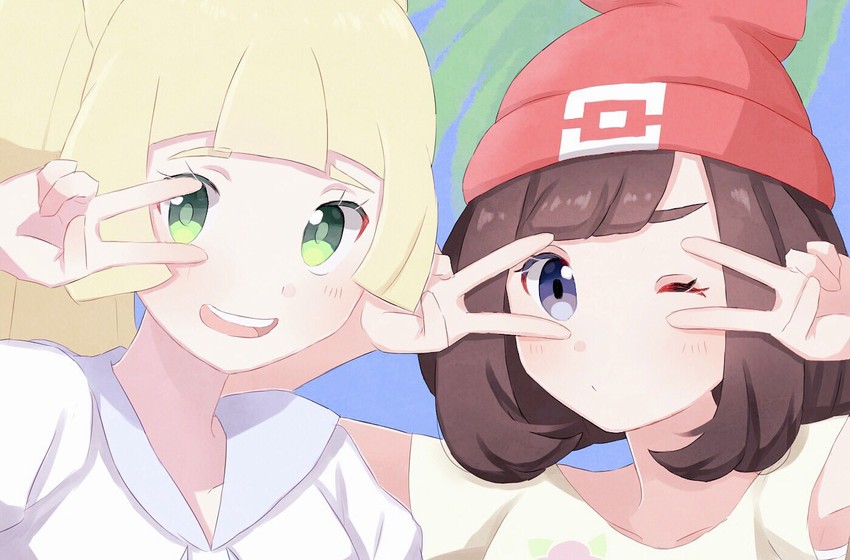 lillie and selene (pokemon and 1 more) drawn by kn_9620