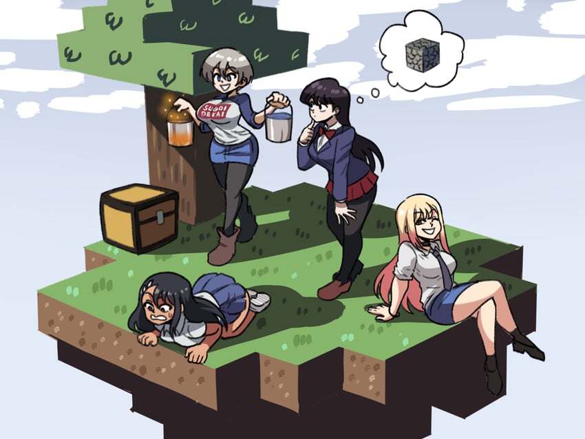 kitagawa marin, komi shouko, nagatoro hayase, and uzaki hana (sono bisque doll wa koi wo suru and 4 more) drawn by tina_fate