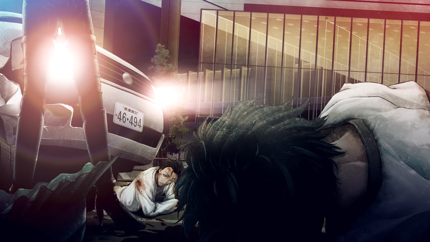 okabe rintarou, shiina mayuri, and kiryuu moeka (steins;gate) drawn by huke