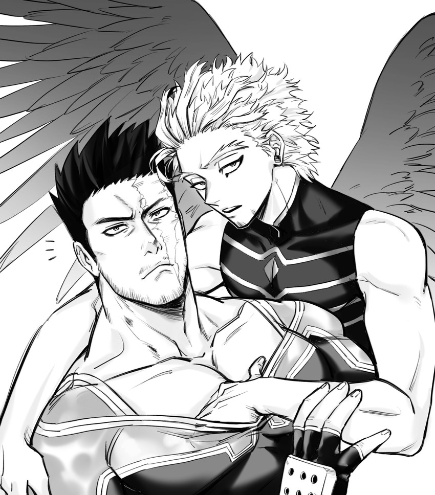 endeavor and hawks (boku no hero academia) drawn by helen_roro