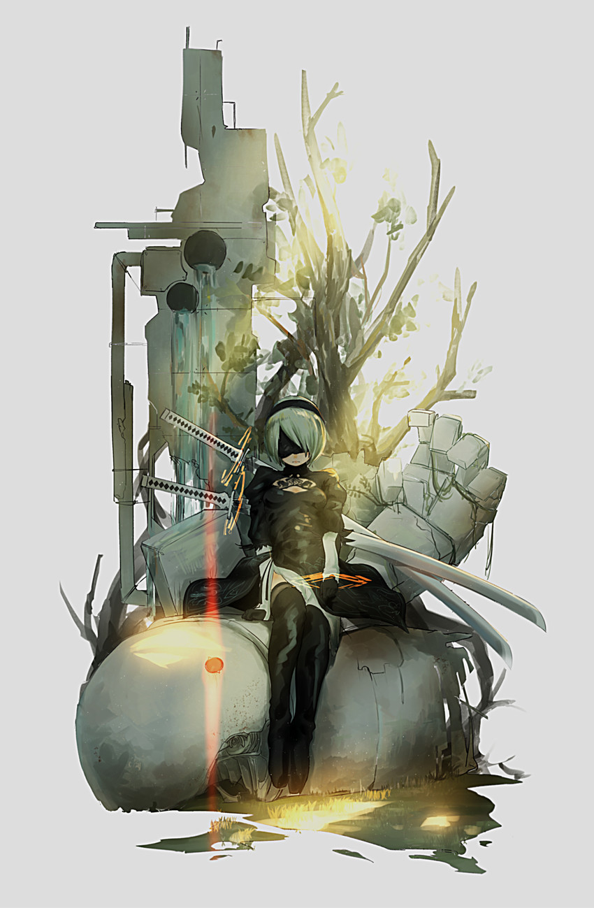 2b and machine (nier and 1 more) drawn by reoen