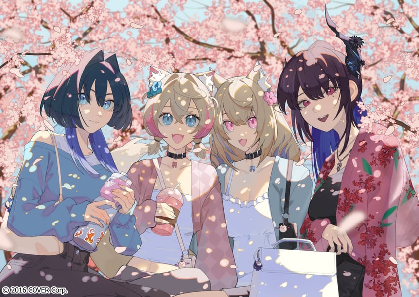 ouro kronii, nerissa ravencroft, fuwawa abyssgard, and mococo abyssgard (hololive and 1 more) drawn by ninochuu