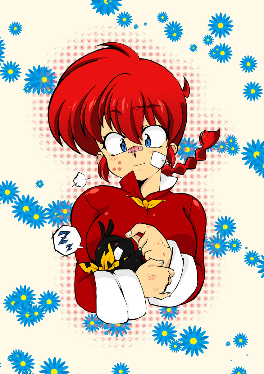 ranma-chan and p-chan (ranma 1/2) drawn by suzusato_rinka