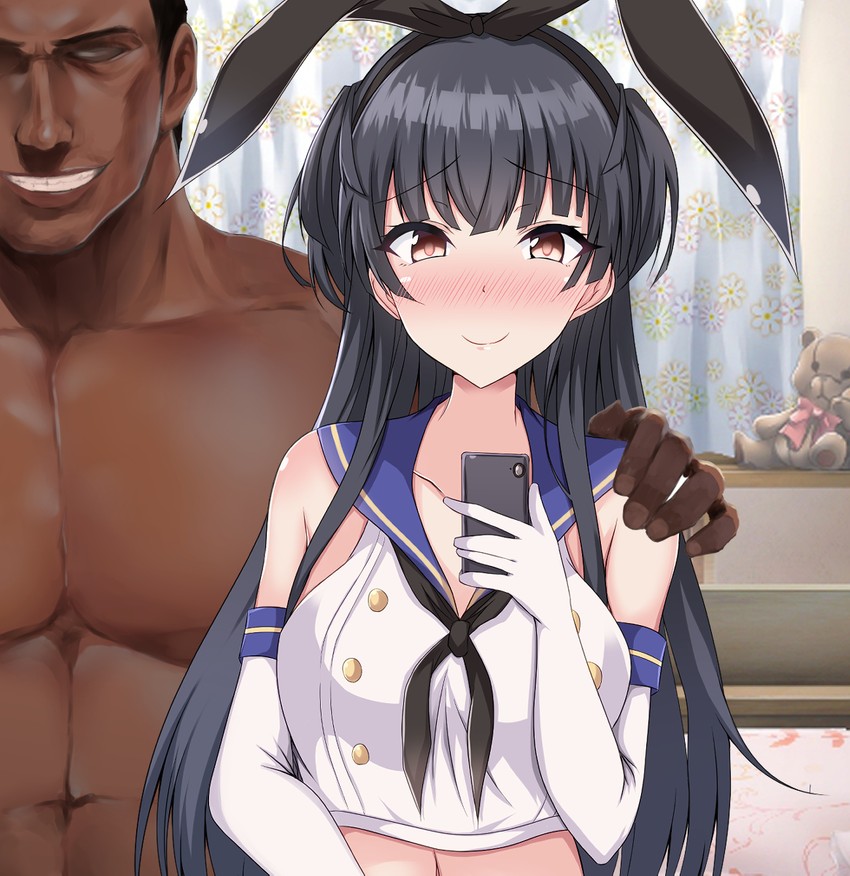 shimakaze, mayuzumi fuyuko, and macho admiral (kantai collection and 2 more) drawn by naba_(take_tonbo) and wa_(genryusui)