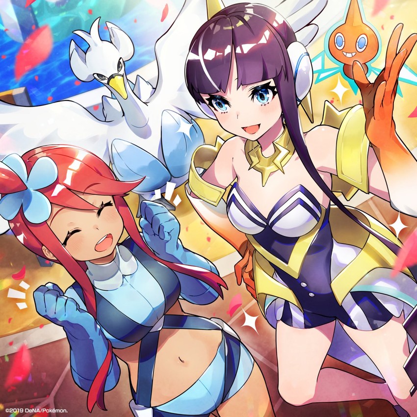 rotom, skyla, elesa, and swanna (pokemon and 2 more) drawn by mika_pikazo