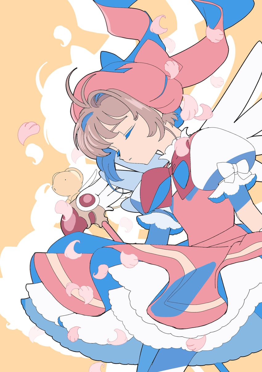 kinomoto sakura and kero (cardcaptor sakura) drawn by edoya_inuhachi