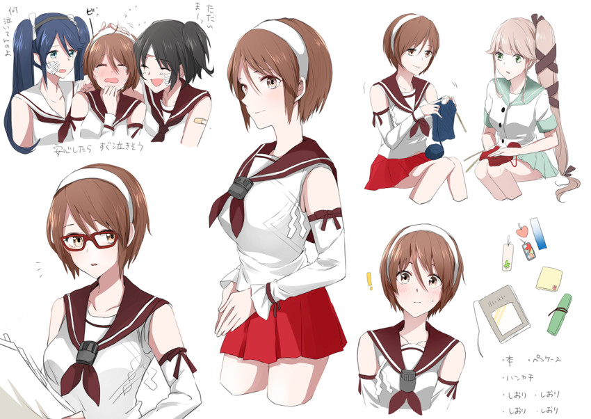 yura, isuzu, nagara, and natori (kantai collection) drawn by morinaga_miki