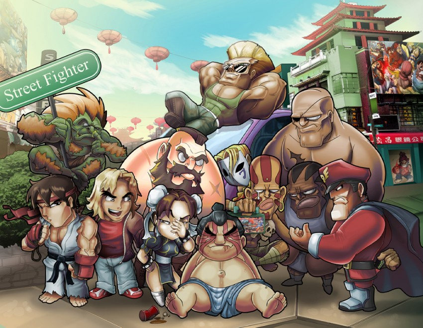 chun-li, cammy white, ryu, ken masters, zangief, and 10 more (street fighter) drawn by daniel-velez