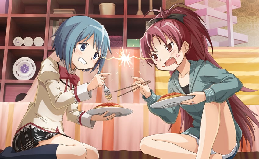 miki sayaka and sakura kyoko (mahou shoujo madoka magica and 1 more)