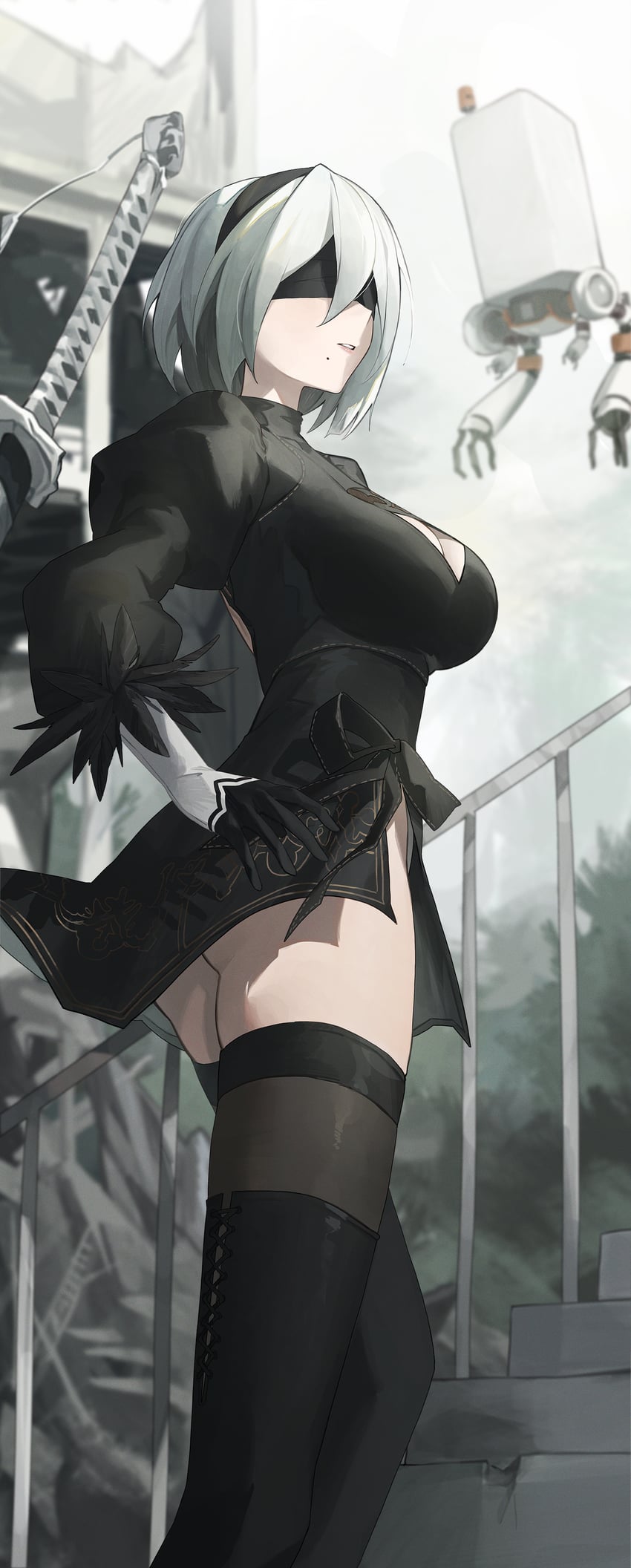 2b and pod (nier and 1 more) drawn by so_shio