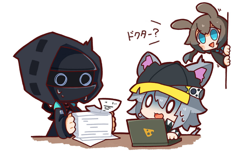 doctor, amiya, and click (arknights) drawn by nuu_(nu-nyu)