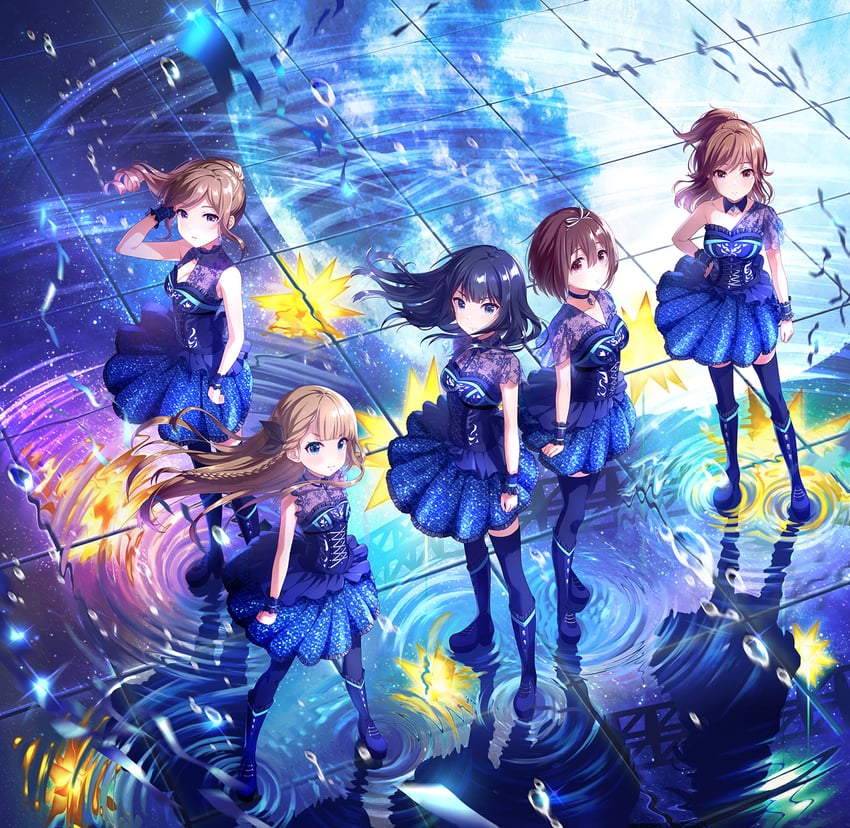 nagase kotono, narumiya suzu, hayasaka mei, ibuki nagisa, and shiraishi saki (idoly pride) drawn by qp:flapper