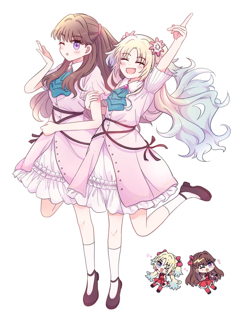 fujishima megumi and osawa rurino (love live! and 1 more) drawn by watage_modoki