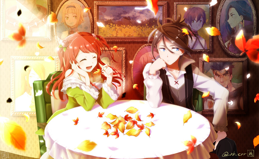 theresia van astrea, wilhelm, carol, roswaal j. mathers, grimm, and 2 more (re:zero kara hajimeru isekai seikatsu) drawn by yomo_(rb_crr)