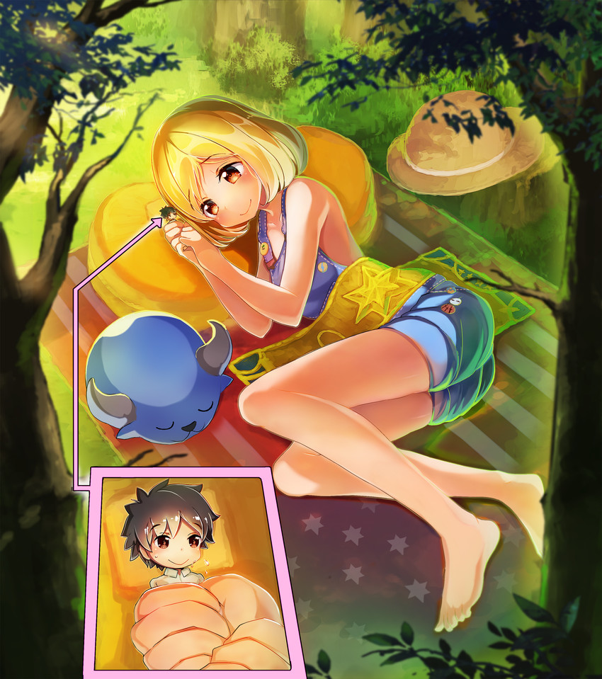 fujimaru ritsuka, paul bunyan, and babe (fate and 1 more) drawn by inzanaki