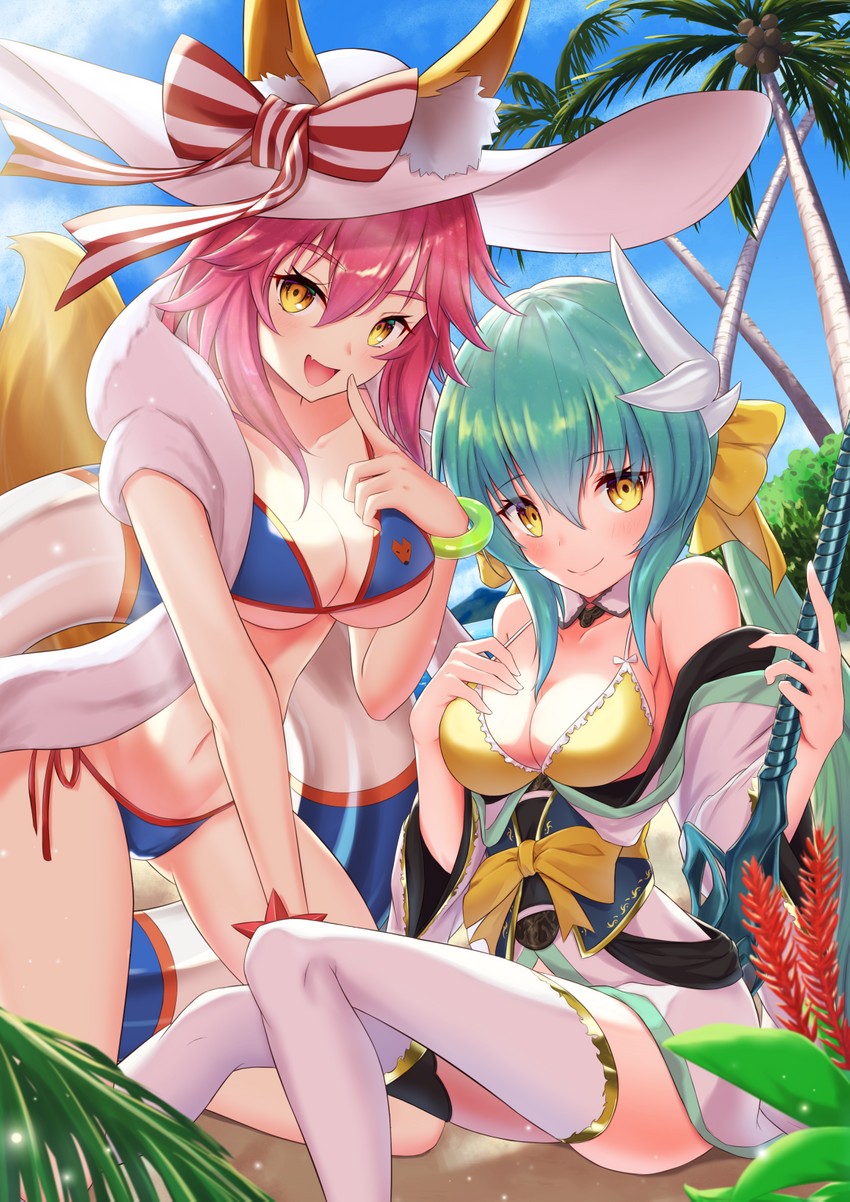 tamamo, kiyohime, and tamamo no mae (fate and 1 more) drawn by cocoablue23