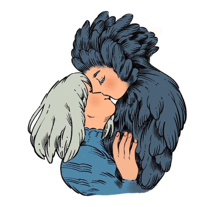 howl pendragon and sophie hatter (howl no ugoku shiro) drawn by birdfrogdraws