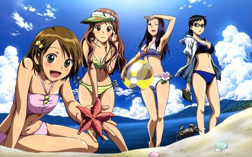 kotozuka fumie, akeno mihoshi, yarai sayo, and makita hime (megami magazine and 1 more) drawn by hara_yumiko