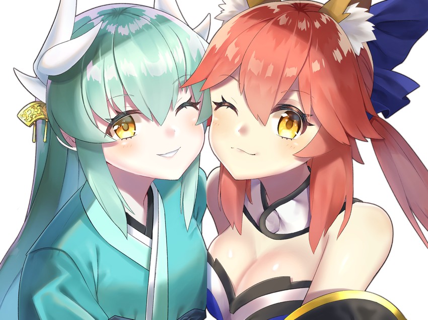 tamamo, tamamo no mae, and kiyohime (fate and 2 more) drawn by yakigohan_(ykms_28)