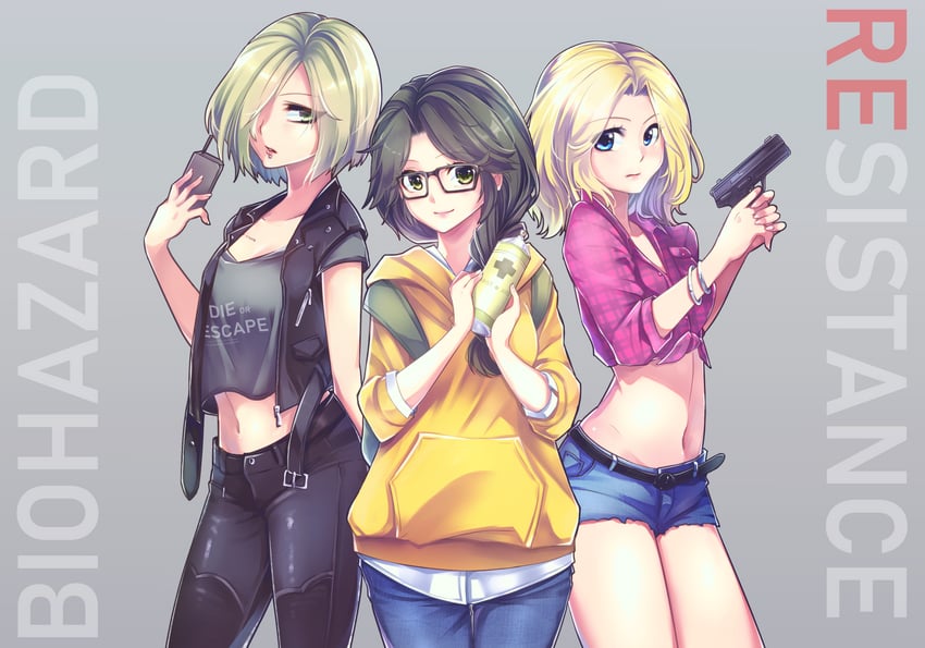 valerie harmon, becca woolett, and january van sant (resident evil and 1 more) drawn by nana_(kanaonet7)