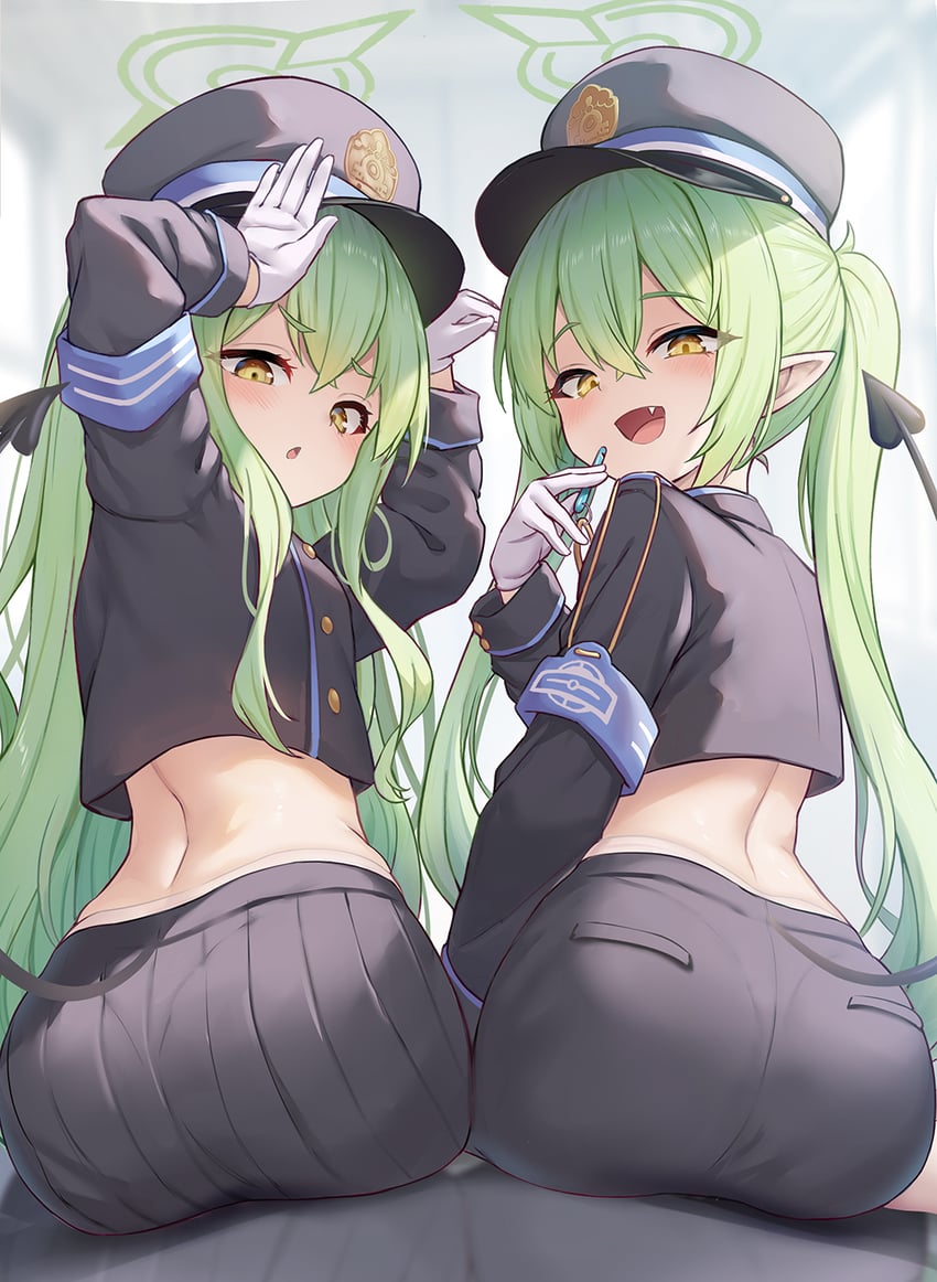 hikari and nozomi (blue archive) drawn by milkshakework