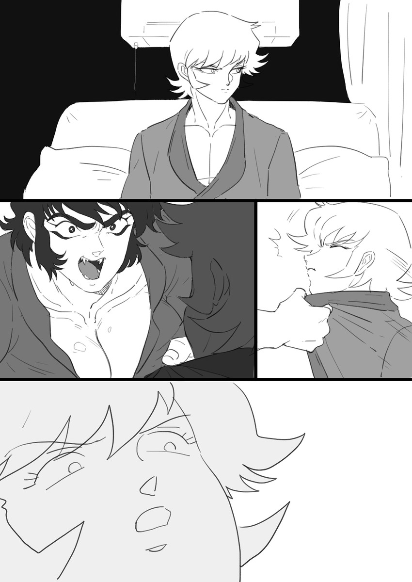 fudou akira and asuka ryou (devilman) drawn by thirty_8ght
