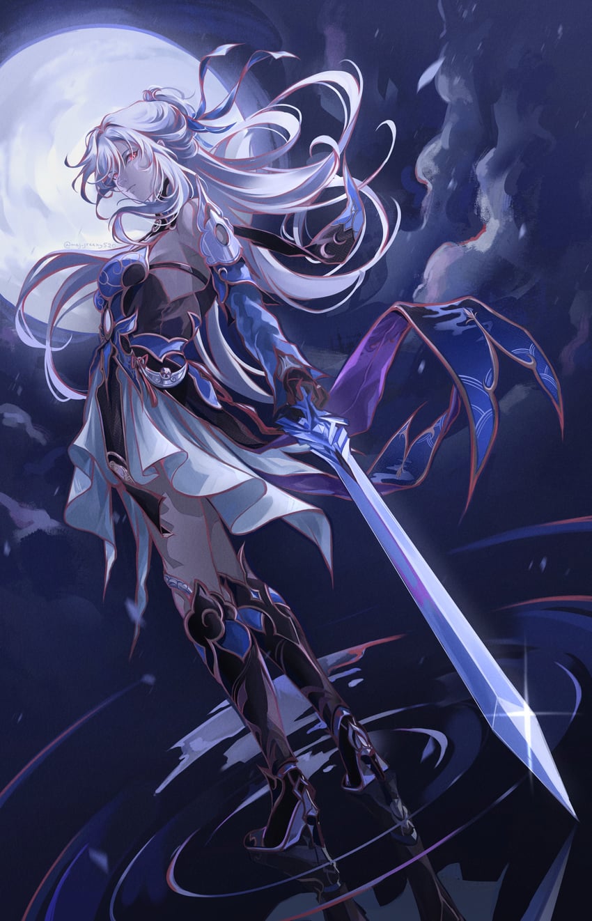 jingliu (honkai and 1 more) drawn by meg_greeny520